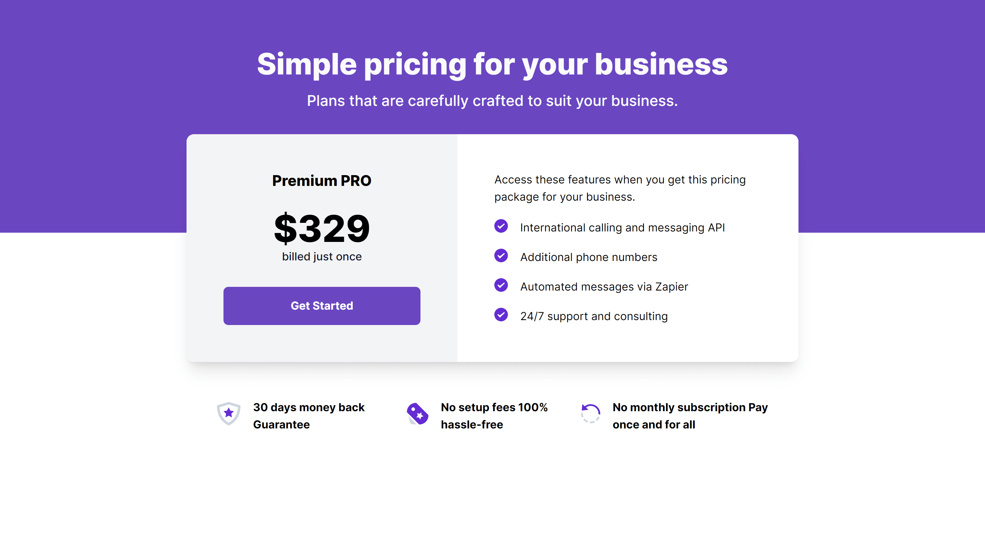 Simple Pricing UI using TailwindCSS and Next.js.